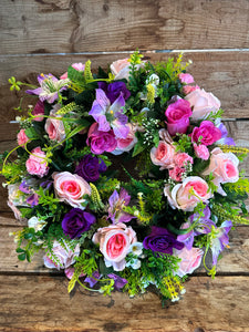 Pink and Purple Artificial Wreath