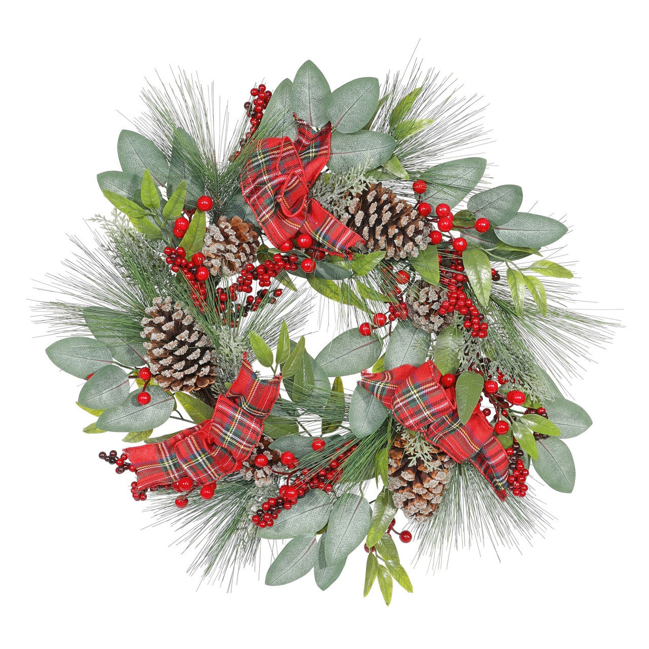 Red Berry and Cone Wreath