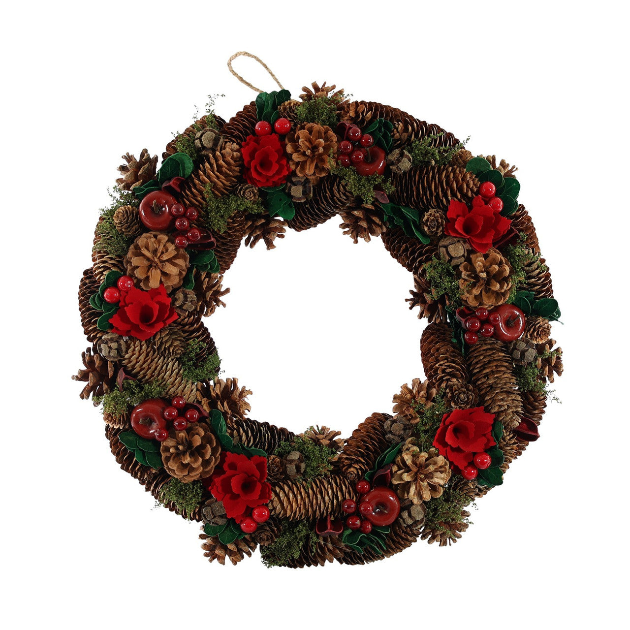 Red Flower & Apple Wreath