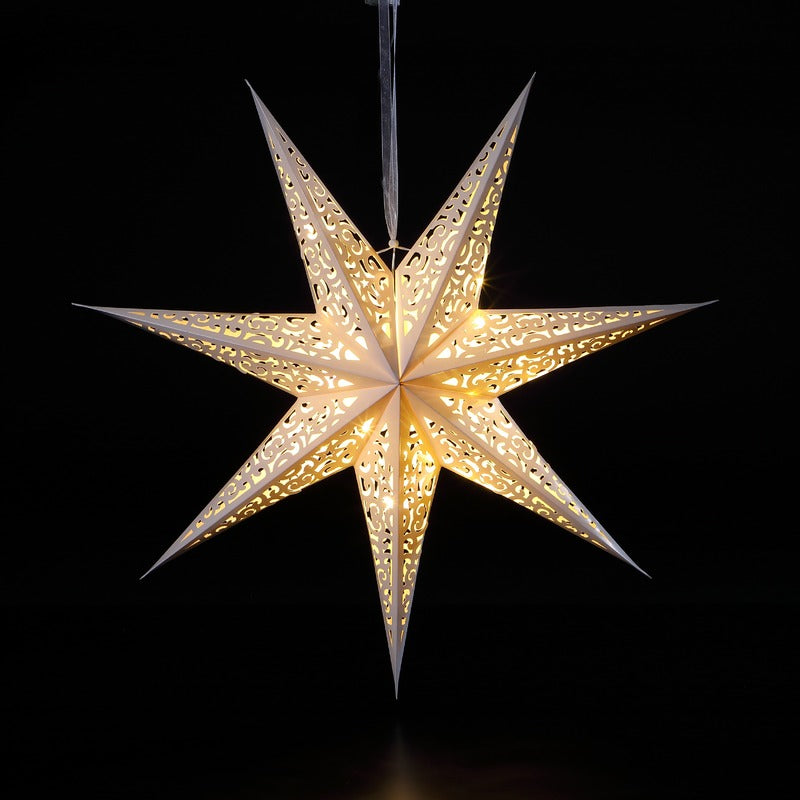 Paper Shining Star – 15 Warm White LEDs (various sizes)