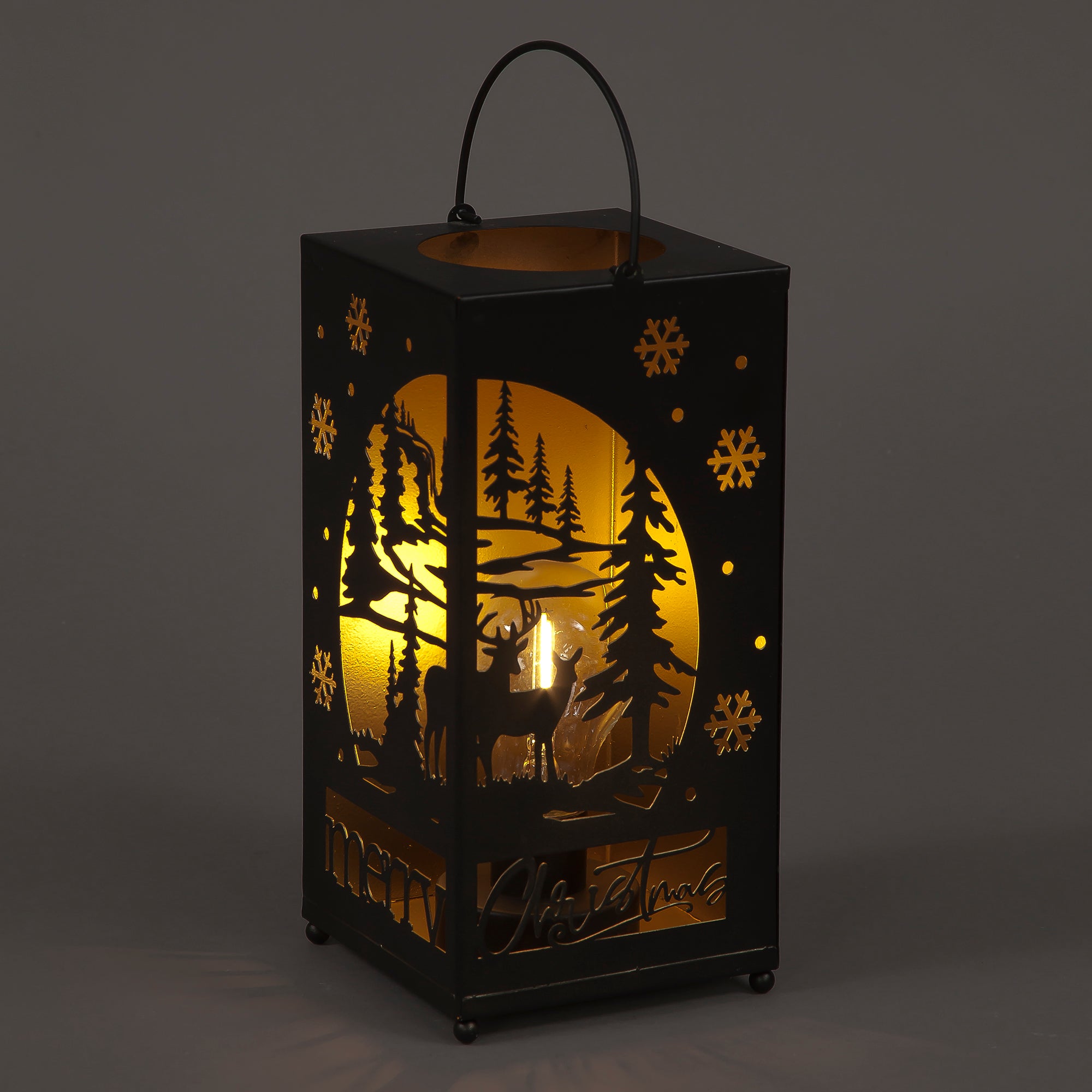 Black Square Metal Lantern