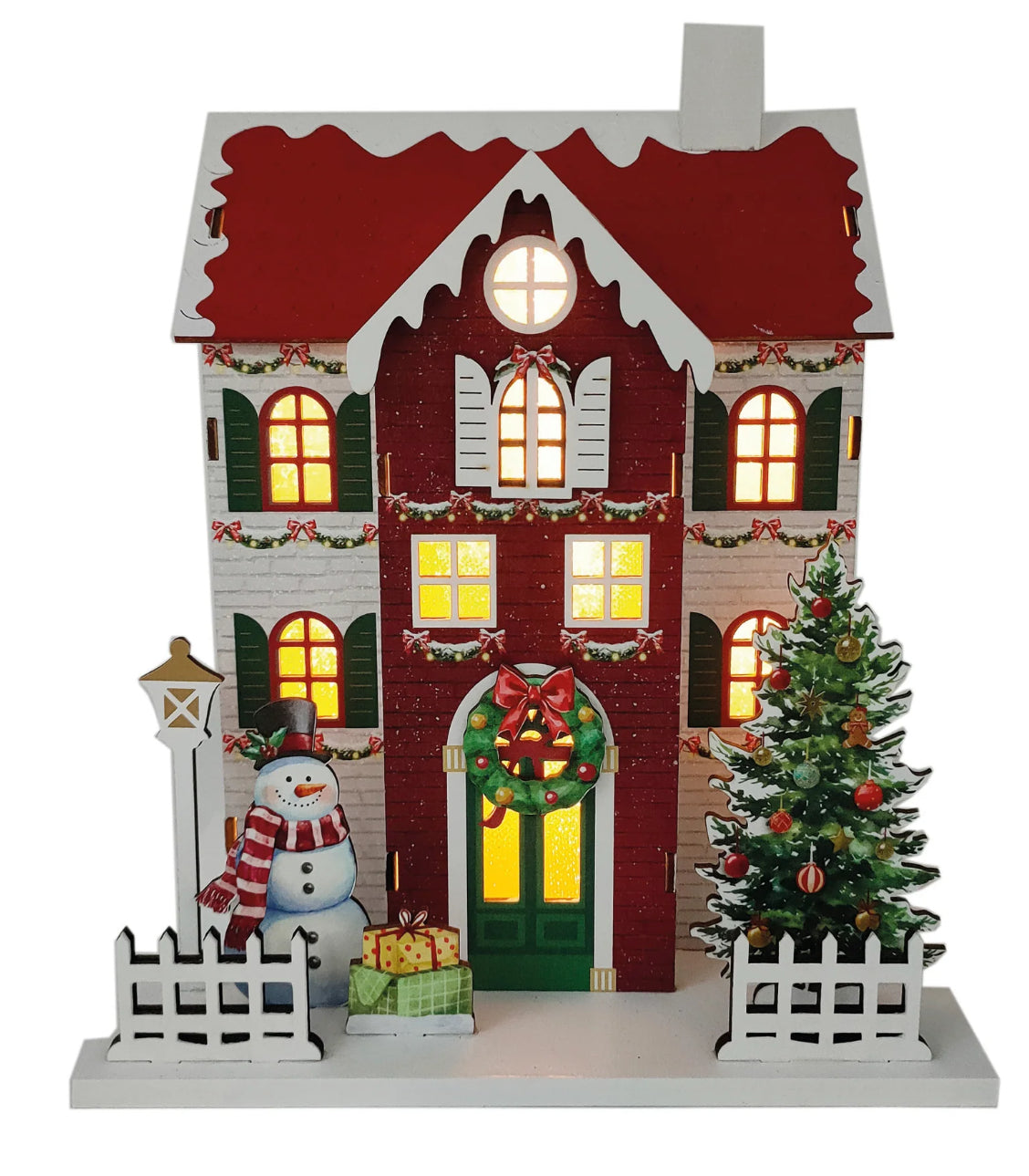 LED Red Christmas House