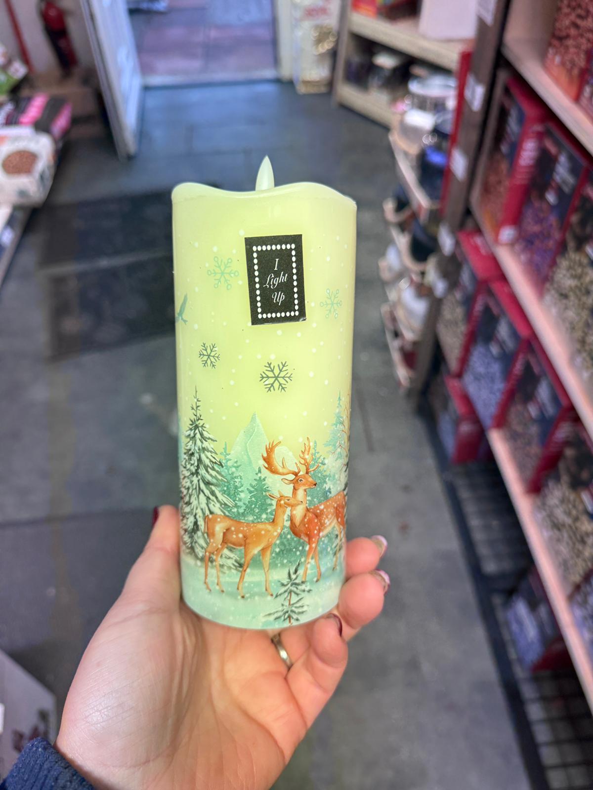 Tall Candle with lights and flame