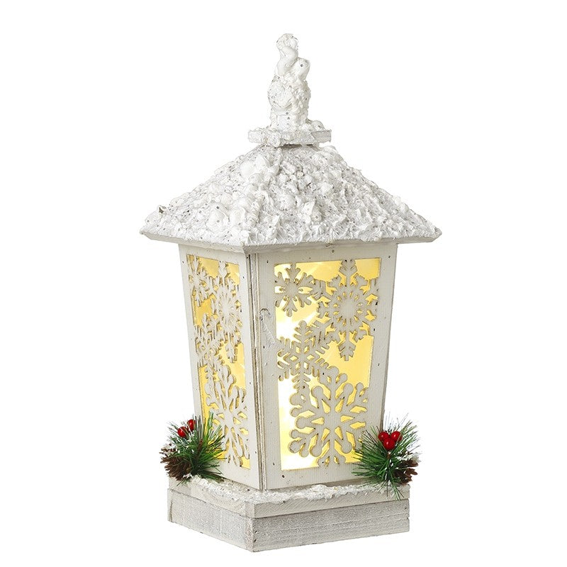 White Wooden Lantern Led
