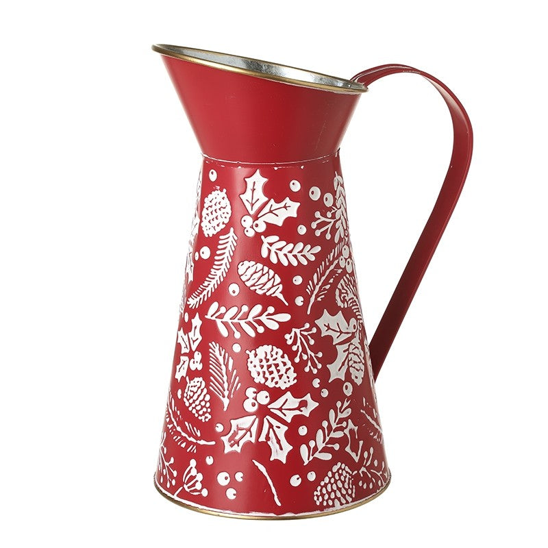 Metal Holly Design Jug (various colours)