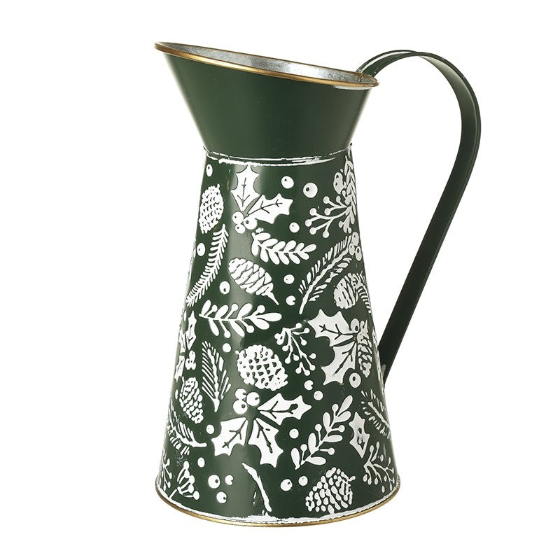 Metal Holly Design Jug (various colours)