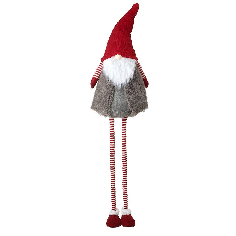 Tall Gonk With Stripy Legs & Grey Coat