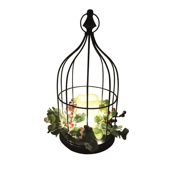 Black Cage LED Lantern