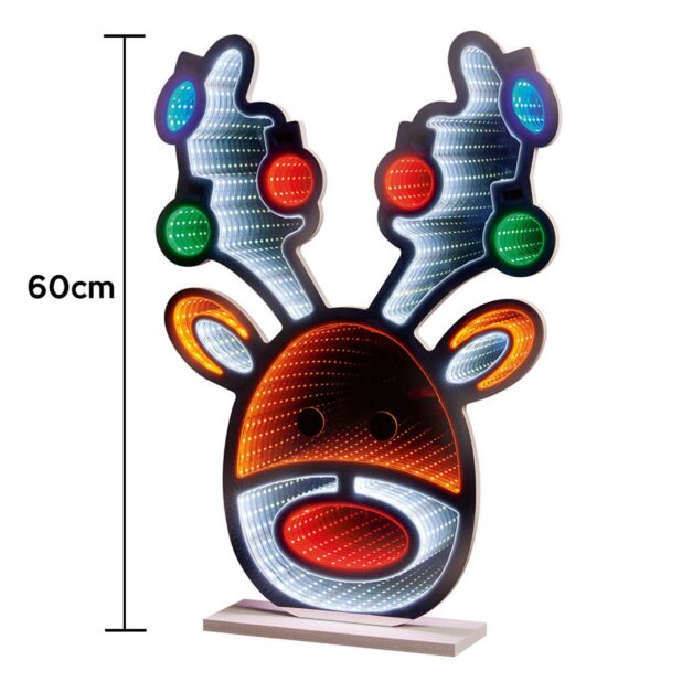 60cm Infinity Stag Head with Baubles