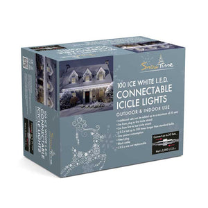 Ice White Icicle Connectable Lights - 100 LED