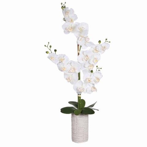 White Orchid Decor Pot 80cm