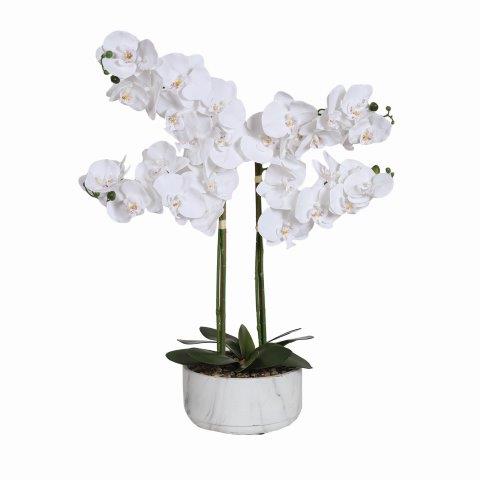 White Orchid Decor Pot 68cm