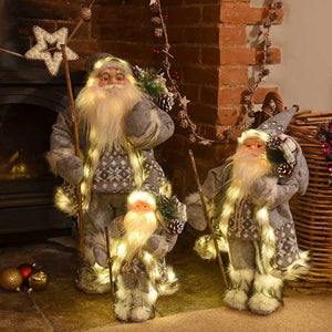 Inlit Father Christmas - Grey (various sizes)