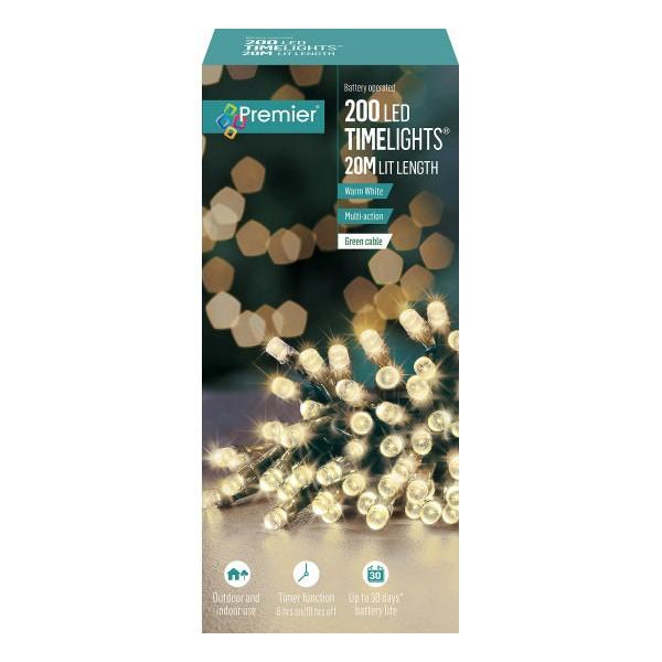 Warm White Battery LED Multi Function String Lights