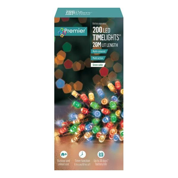 Multi-Coloured Battery LED Multi Function String Lights