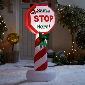 120cm Inflatable Santa Stop Here Sign