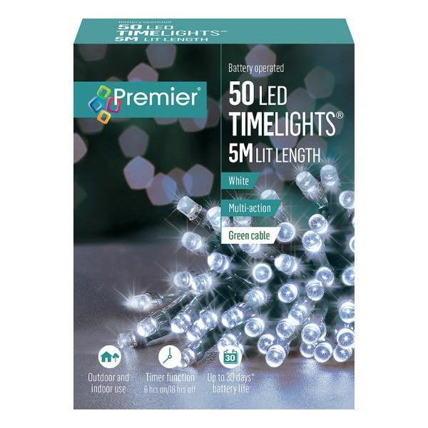 White Battery LED Multi Function String Lights