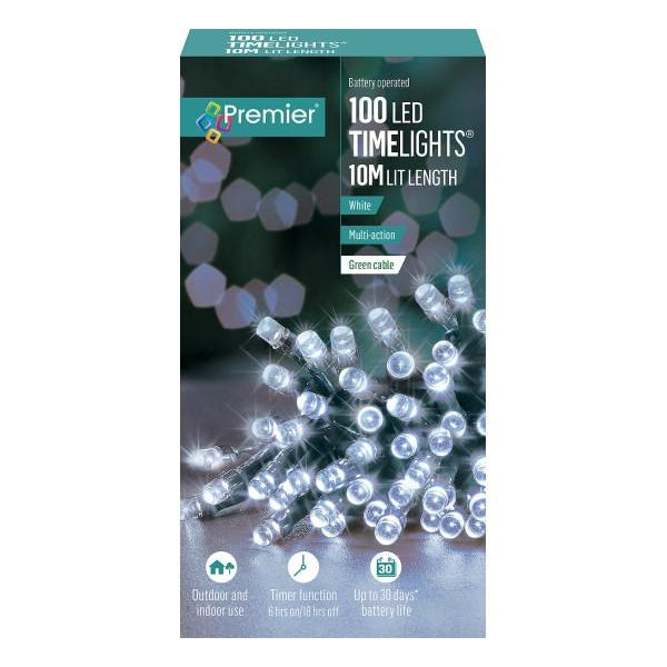 White Battery LED Multi Function String Lights