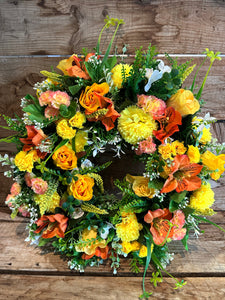 Yellow and Orange Artificial Wreath