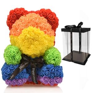 Rainbow Rose Teddy