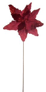 60cm Burgundy Poinsettia with Glitter