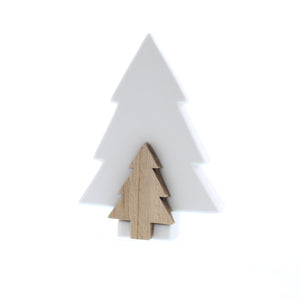White Porcelain and Wooden Tree