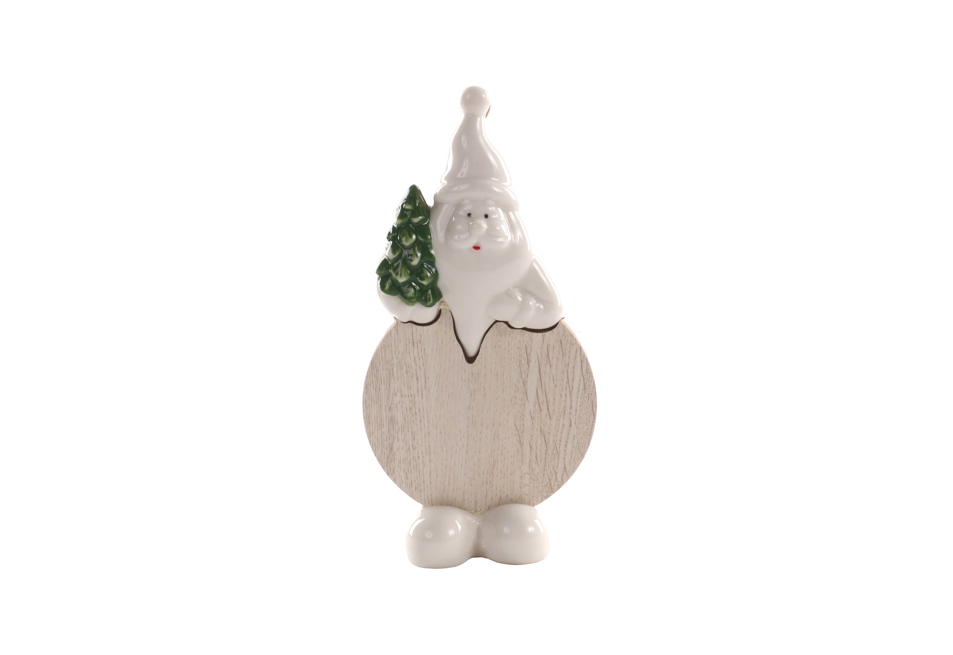 Porcelain and Wood Santa