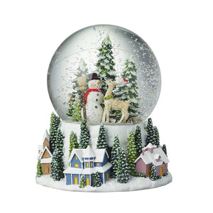 Santa & Snowman Townscape SnowGlobe