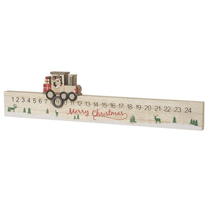 Merry Christmas Wooden Rule Train Advent Calender