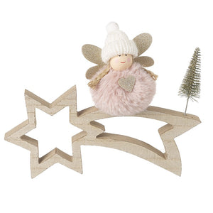 Pink Fairy On Wooden Shooting Star