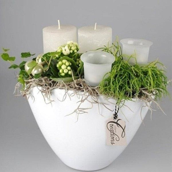 White Ceramic Arrangement - Bespoke Blooms By Maybury