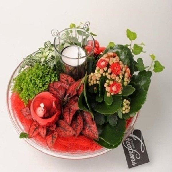 Red Glass Bowl - Bespoke Blooms By Maybury